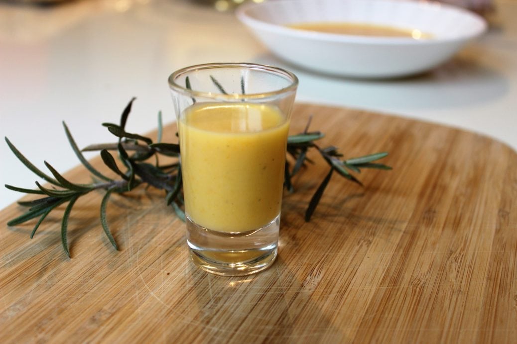 Butternut squash soup shots