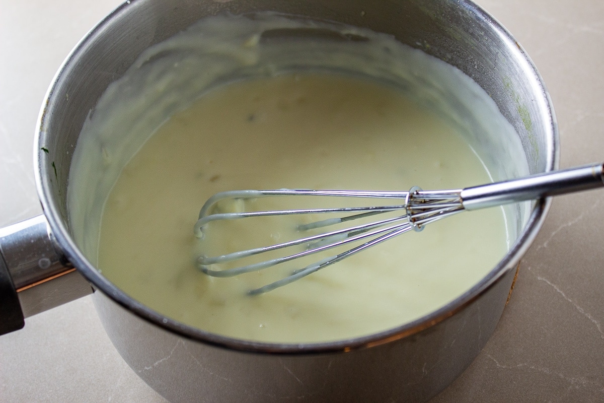 cheese sauce in pot