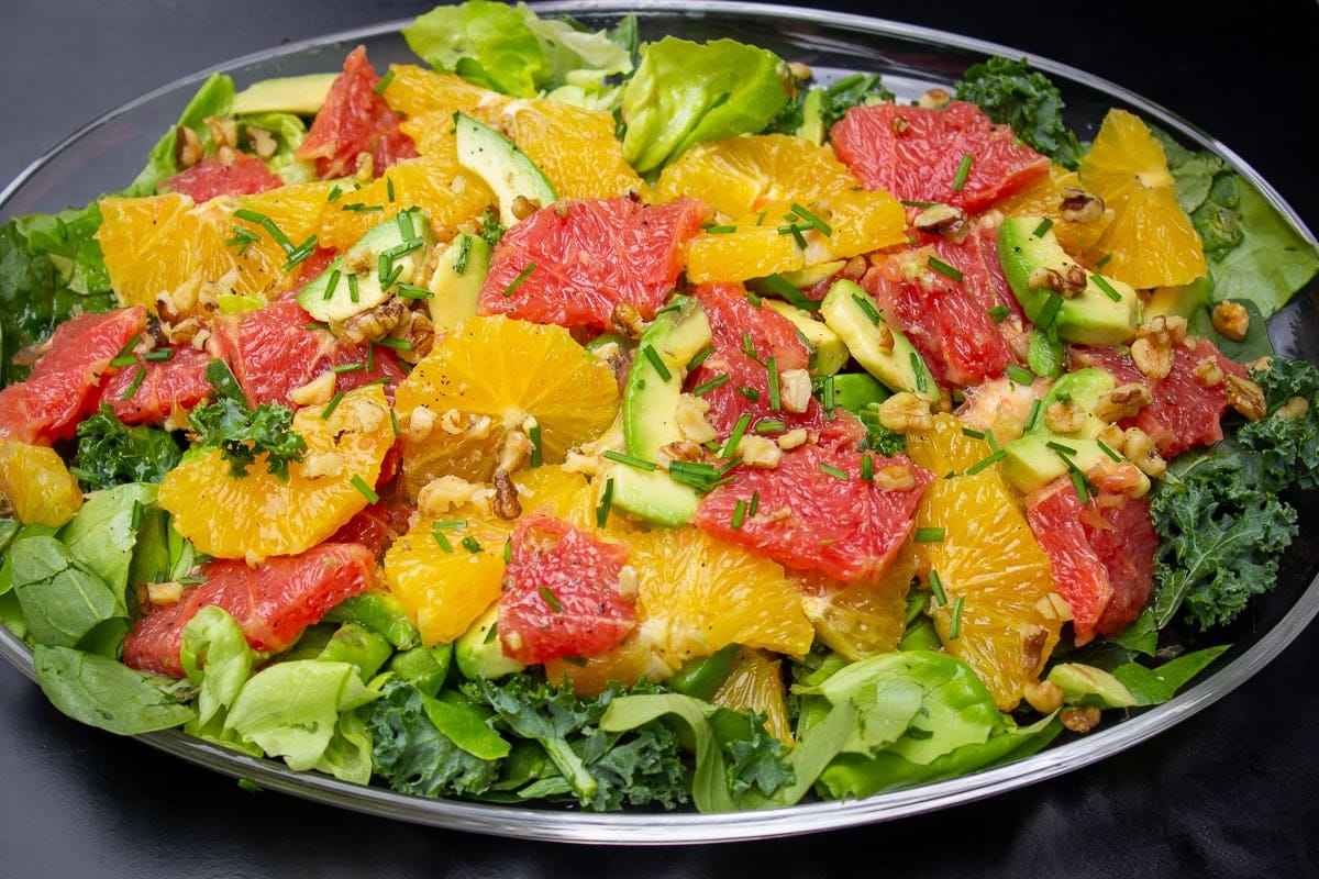 citrus salad on platter