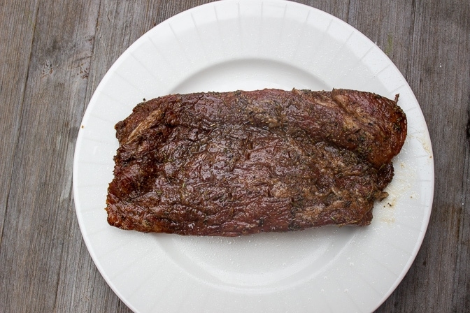 raw marinated flank steak