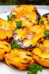 plate of grilled peaches p4