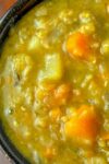 vegetarian split pea soup in a bowl p