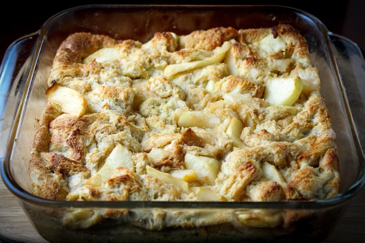 baked french toast casserole in pyrex