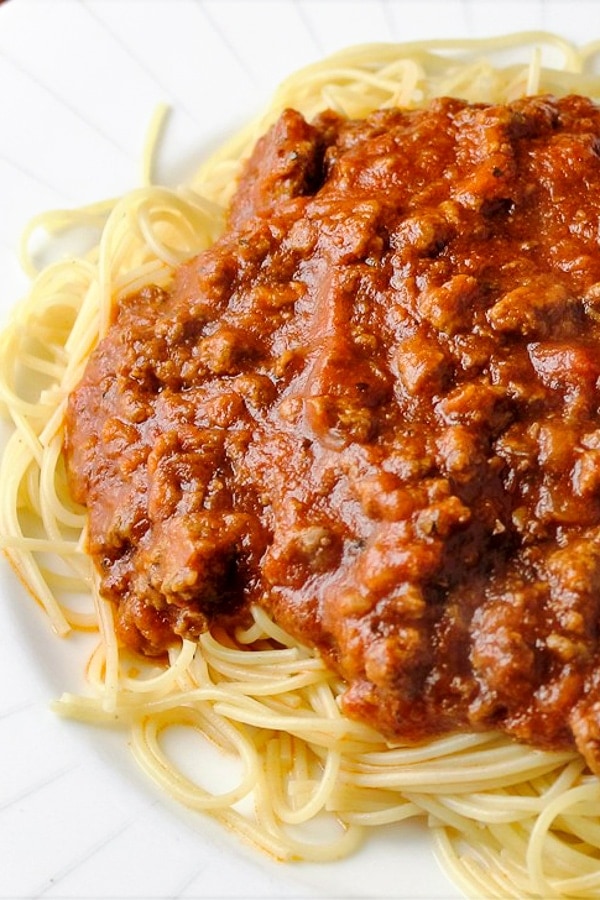 Homemade Spaghetti Meat Sauce (The Best) - Two Kooks In The Kitchen