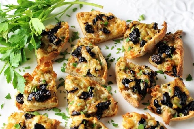 Melted Olive Cheese Appetizers