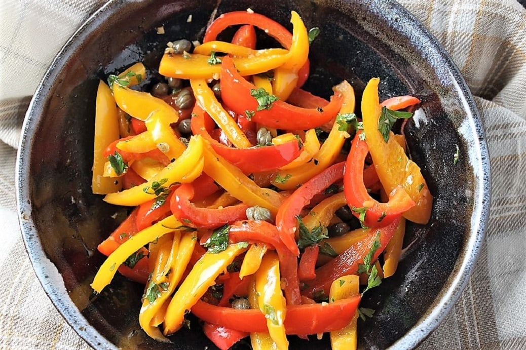 sauteed peppers with caper vinaigrette