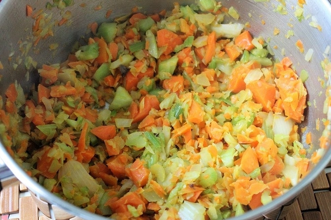 sauteed onion garlic celery carrots