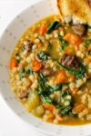 beef barley soup recipe in a bowl