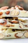almond bark pieces stacked p