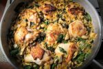 Chicken Orzo in skillet