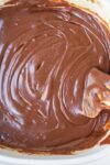 mixing chocolate fudge in bowl