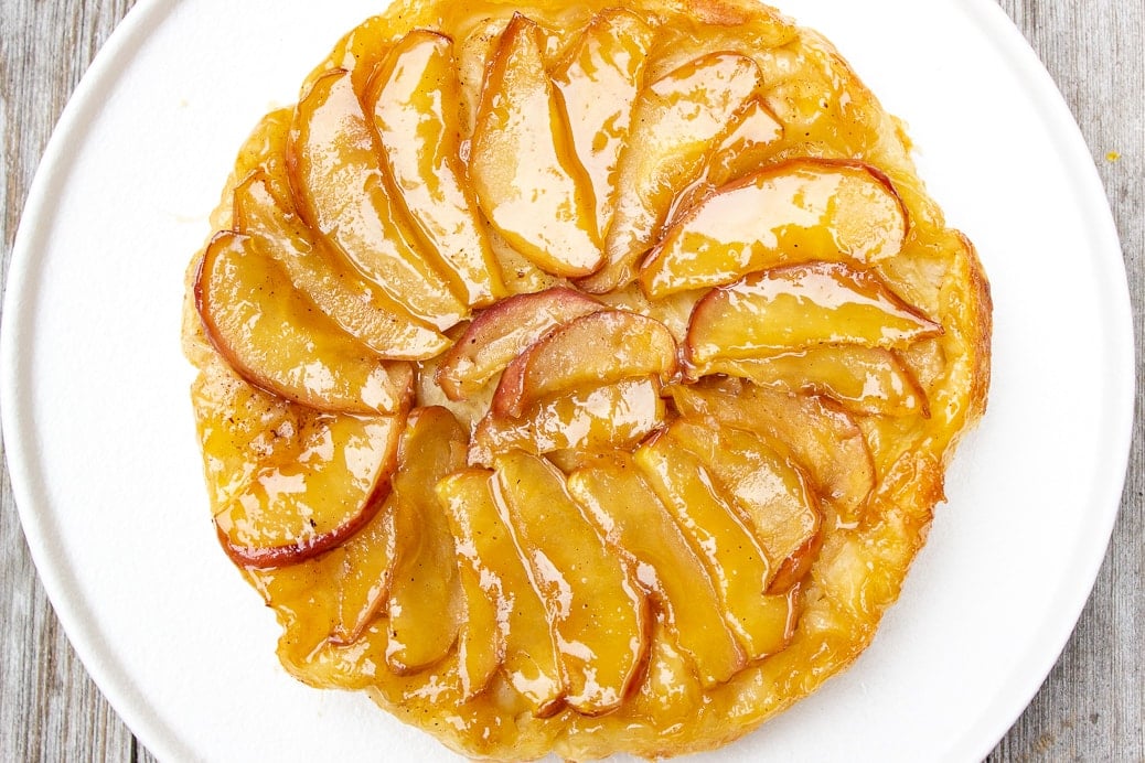 puff pastry apple tart top view