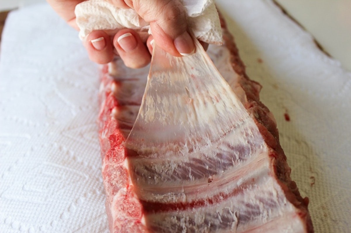 removing silver skin for pork rib