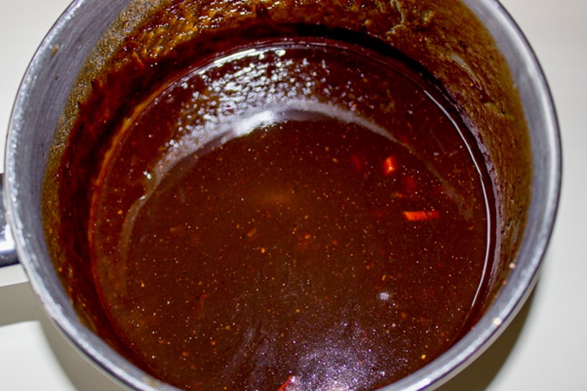 balsamic chicken marinade sauce in pot