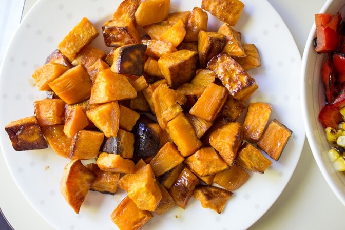 roasted sweet potatoes on plate
