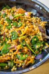 Israeli Couscous with vegetables and apricots in a bowl p1