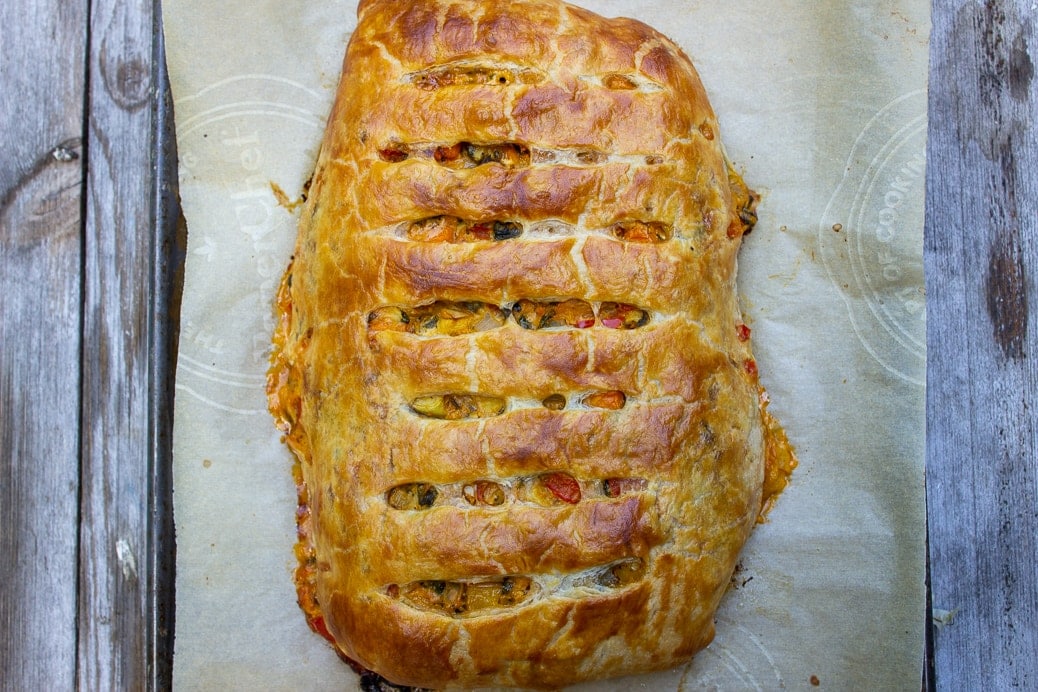 baked vegetable strudel