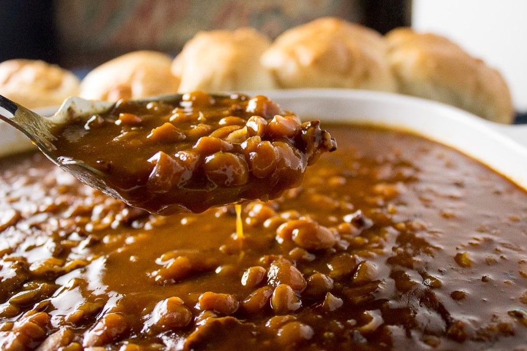 Homemade Baked Beans (Instant Pot). Rich and deep flavoured beans with a thick sauce in a quarter of the usual time it takes to make baked beans