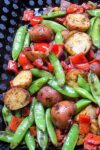 grilled veggies and potatoes in grill basket p