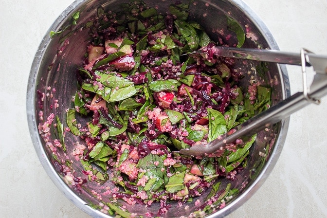 Vibrant Beet, Spinach and Quinoa Salad