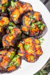 grilled eggplant slices on a plate p