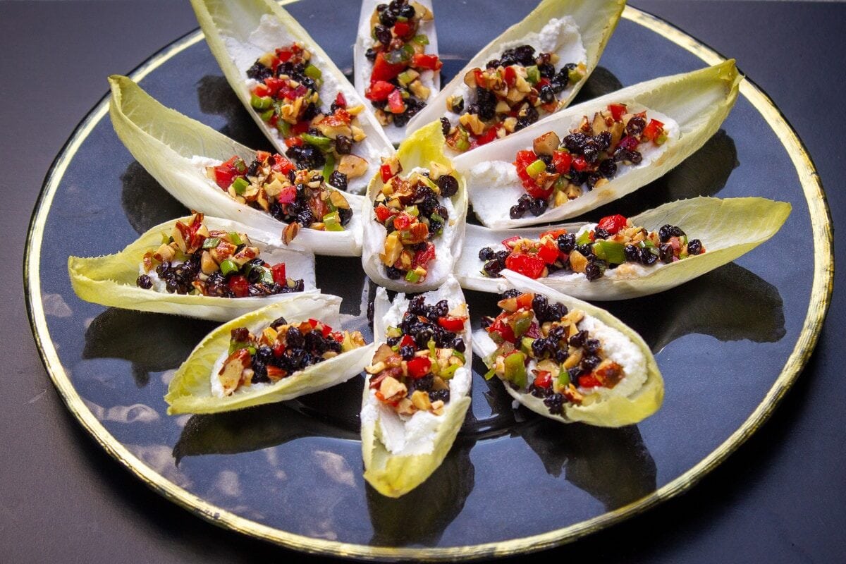 endive appetizers on plate