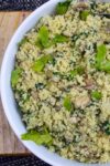 Spinach Mushroom Couscous in a bowl p2