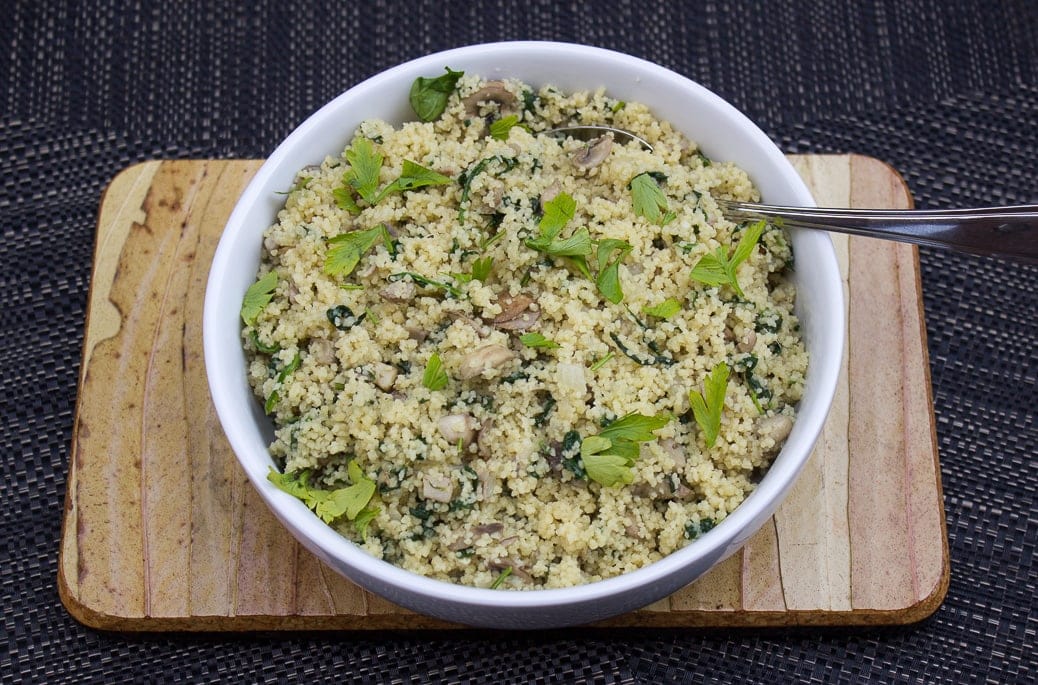 Mushroom Spinach Couscous | Two Kooks In The Kitchen