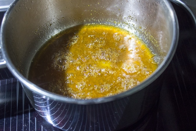 maple citrus glaze in pot