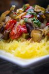 Spaghetti Squash With Roasted Vegetables on platter p