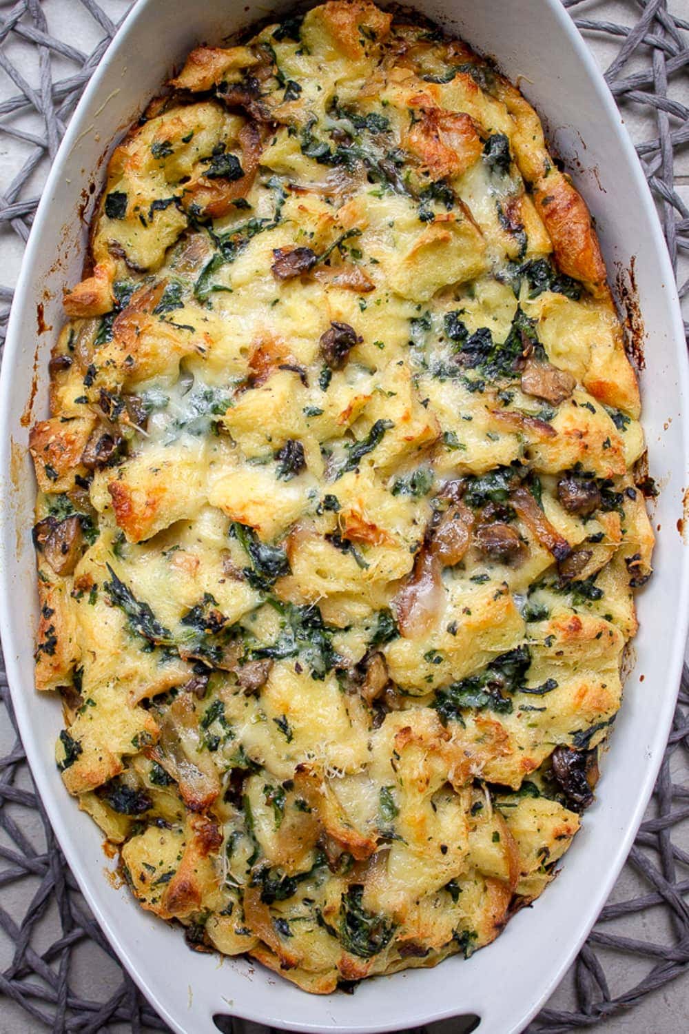 breakfast strata in casserole dish p