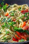 fresh vegetable pasta in pan p2