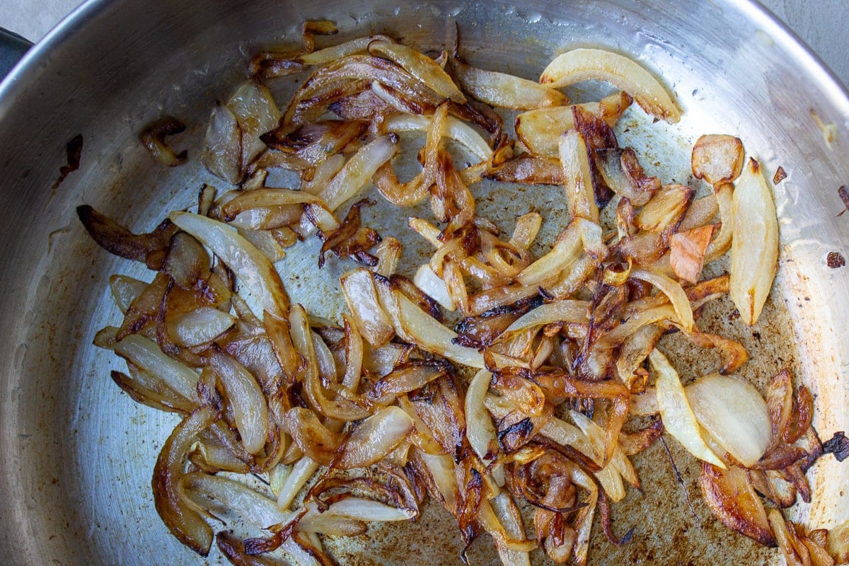 caramelized onions in pan 1