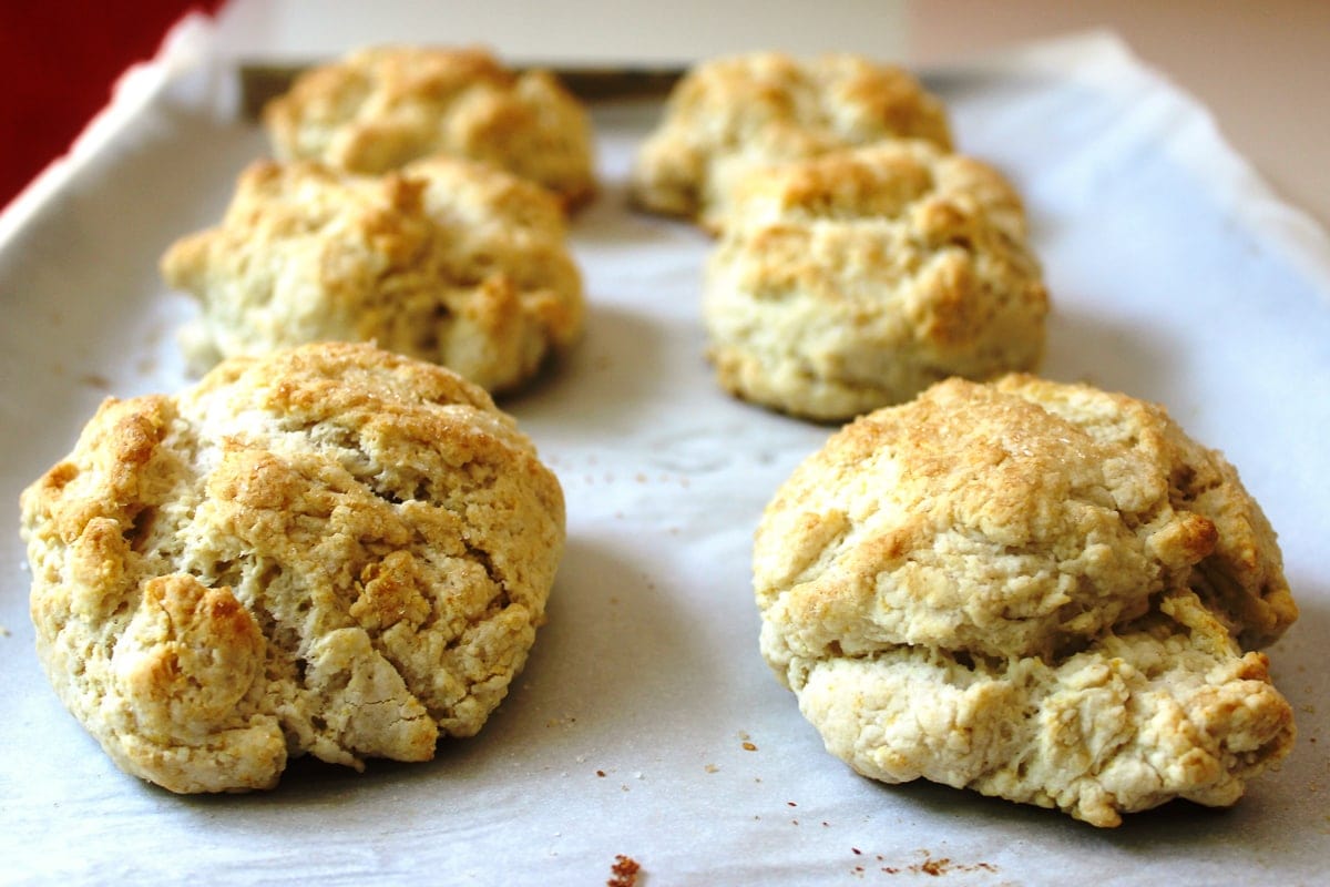 baked biscuits on pan