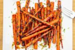 grilled balsamic glazed carrots on plate ff