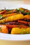 roasted glazed carrots on plate p