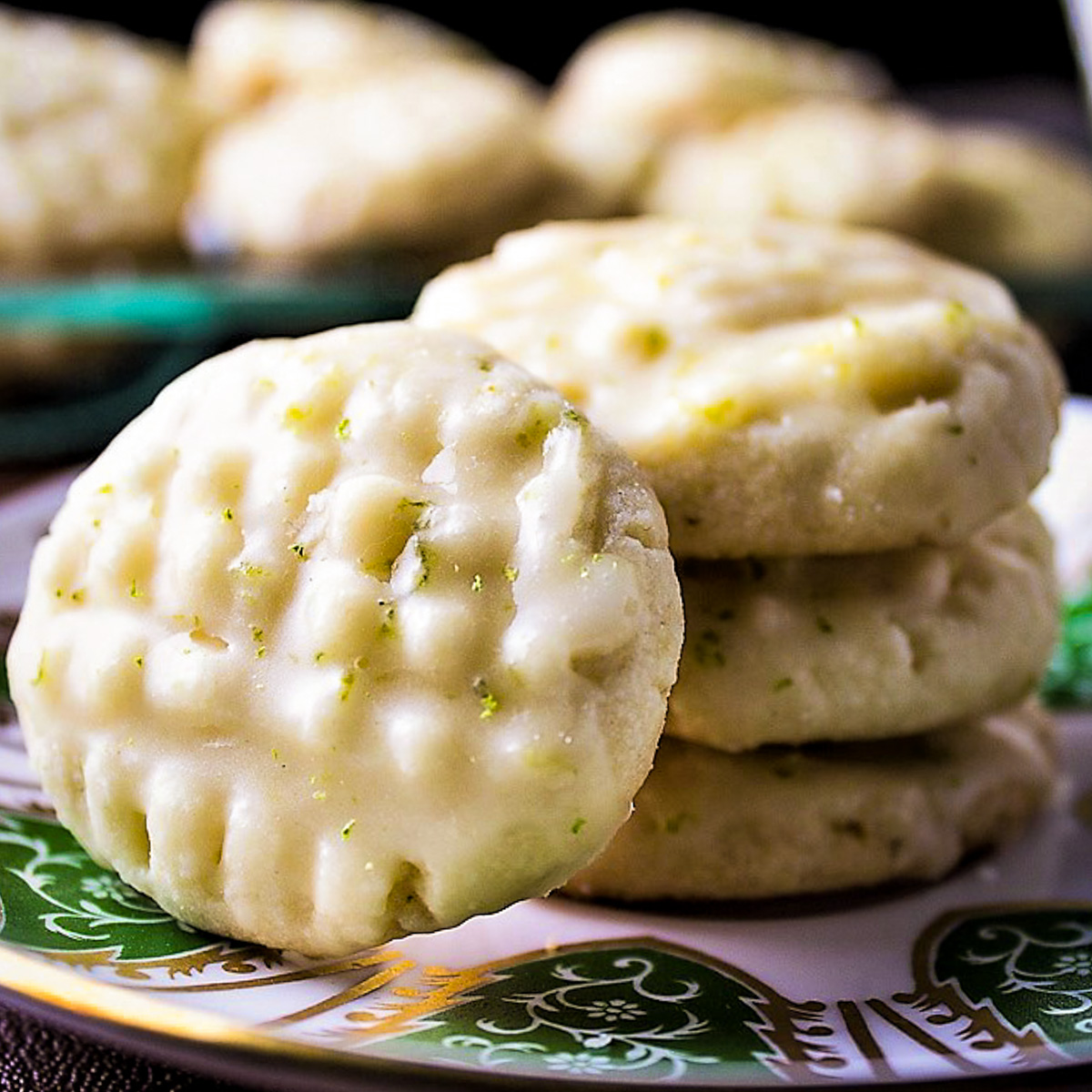 Lime-Glazed Easy Shortbread Cookies