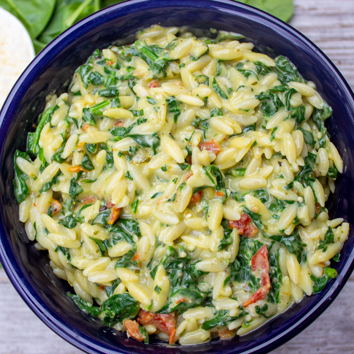 Parmesan Orzo with Spinach