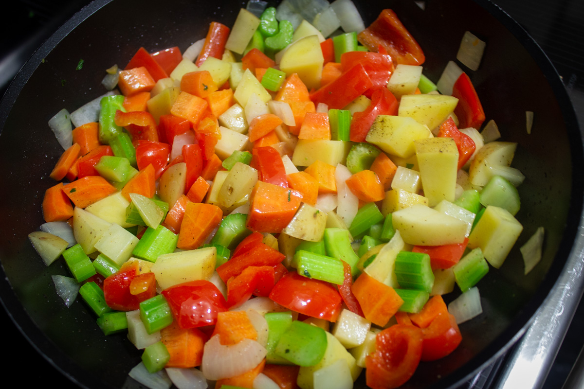 veggies sauteed in skillet