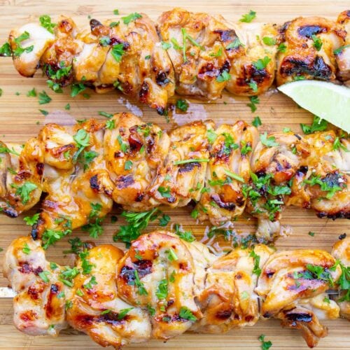 Skewered lime spiced chicken