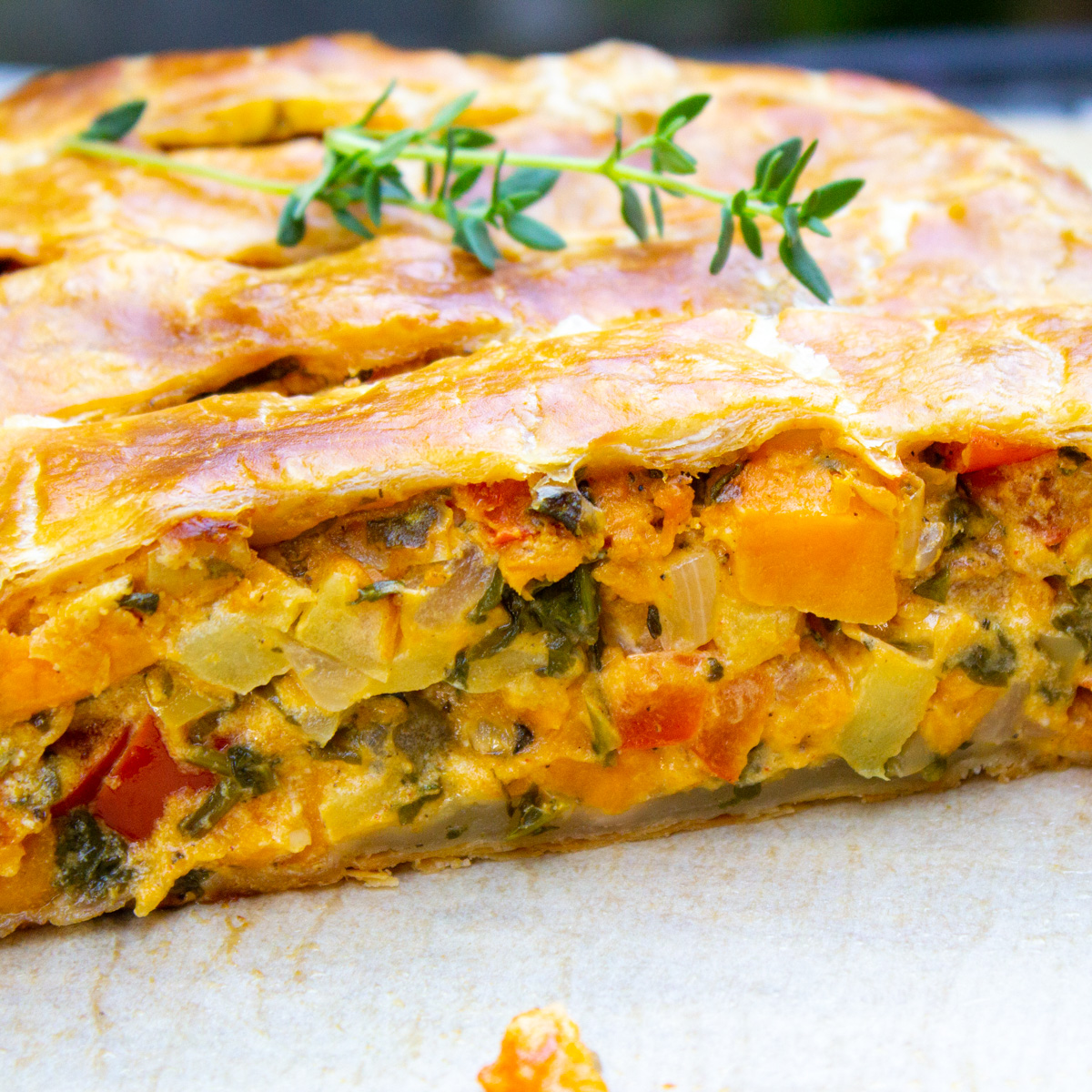 Vegetable Strudel in Puff Pastry