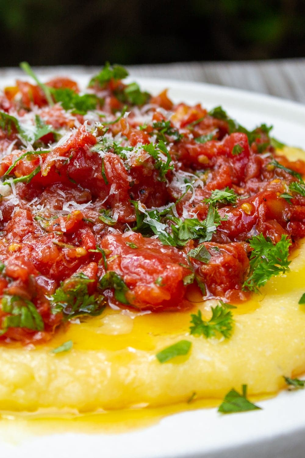 Parmesan Polenta with Tomato Herb Salad - Two Kooks In The Kitchen