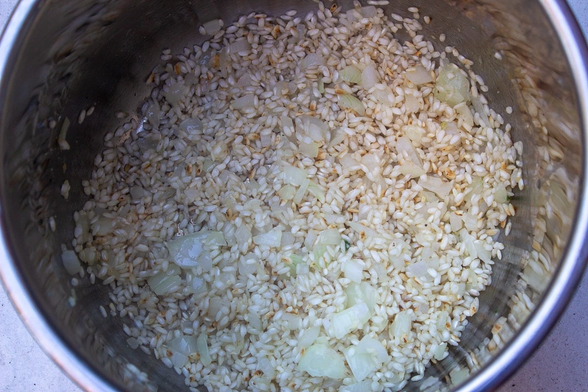 rice and onions in instant pot