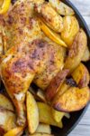 roasted chicken and potatoes in skillet p2