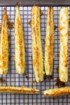 roasted zucchini spears on rack-p