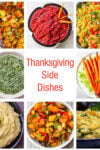Collage of Thanksgiving side dishes.