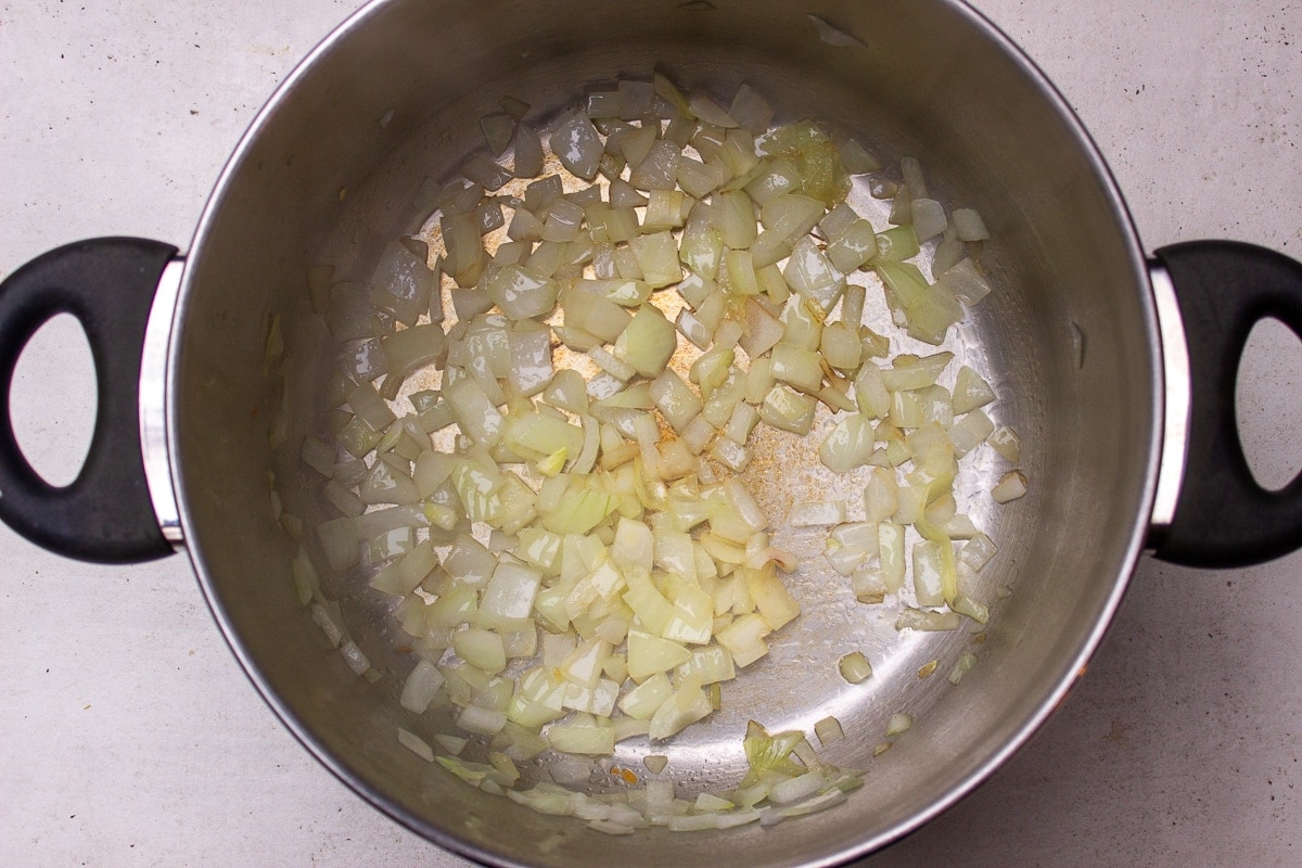 sauteed onions in pot