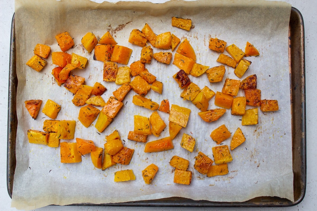 roasted cubed butternut squash
