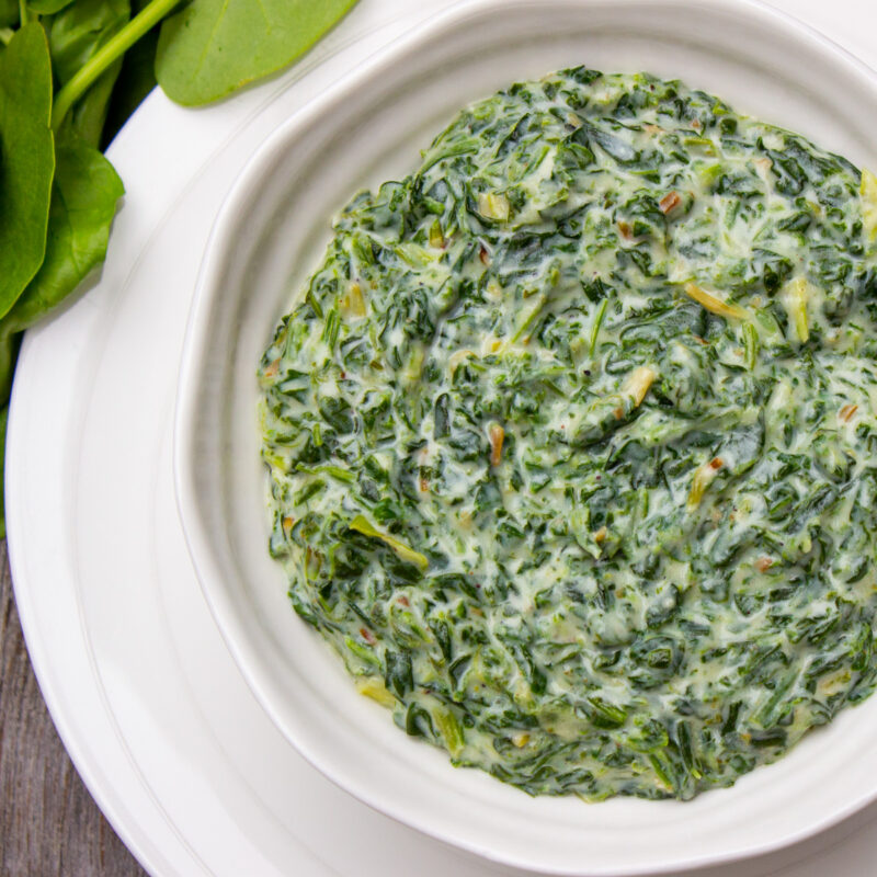 creamed spinach in bowl 4