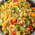 quinoa stuffing in serving dish